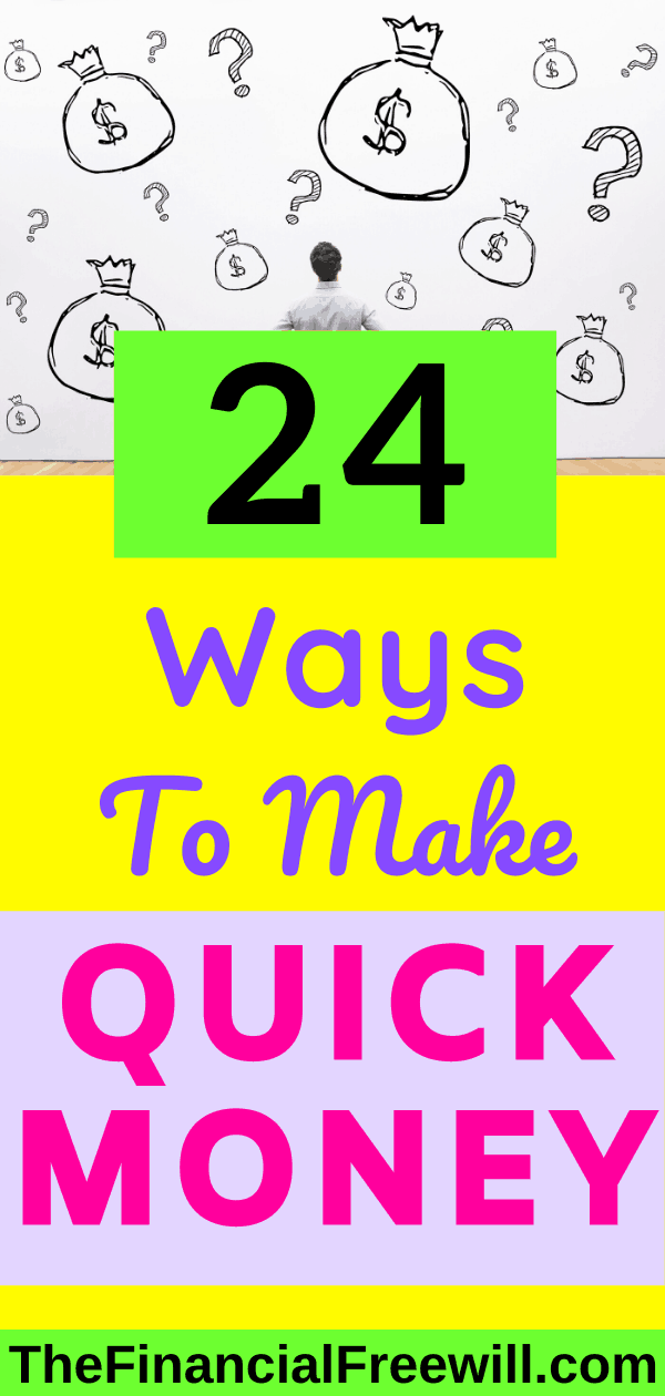 Pinterest Pin 24 ways to make quick money